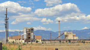 Colorado Springs Power Plant With Idle Coal Cars